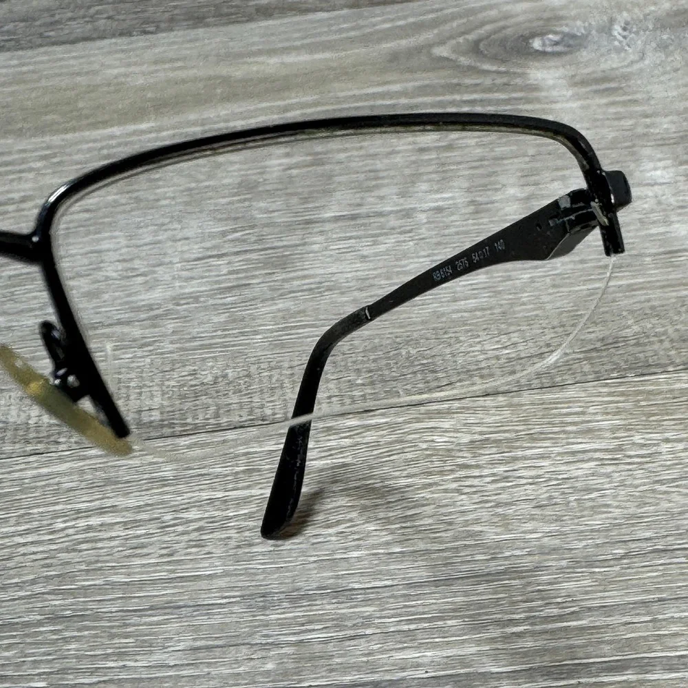 Ray-Ban RB6154 2576 Eyeglass Frames 54-17-140 Semi-Rimless Rectangle Black Metal